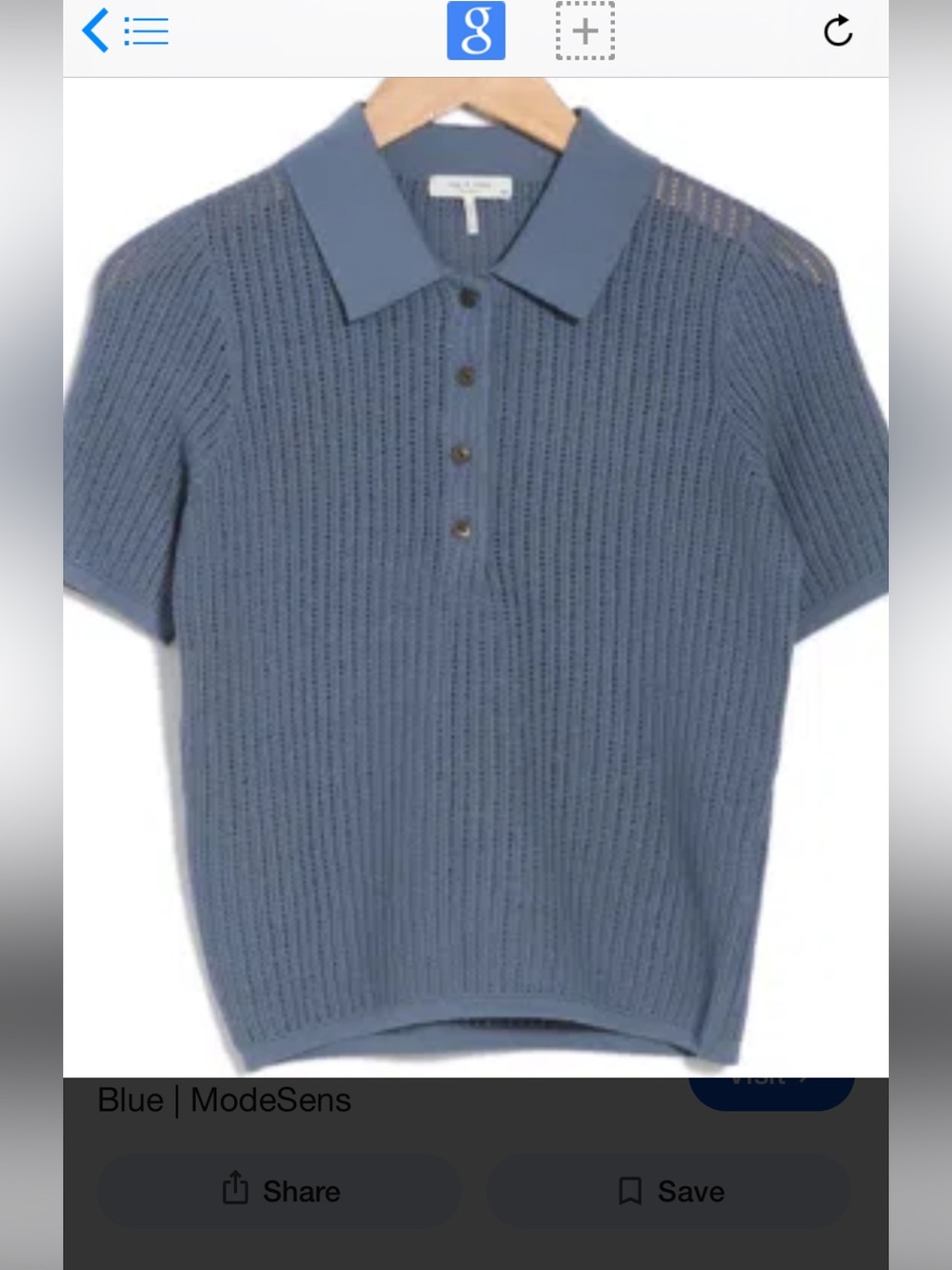 Blue Knit Polo Sweater - Unbranded